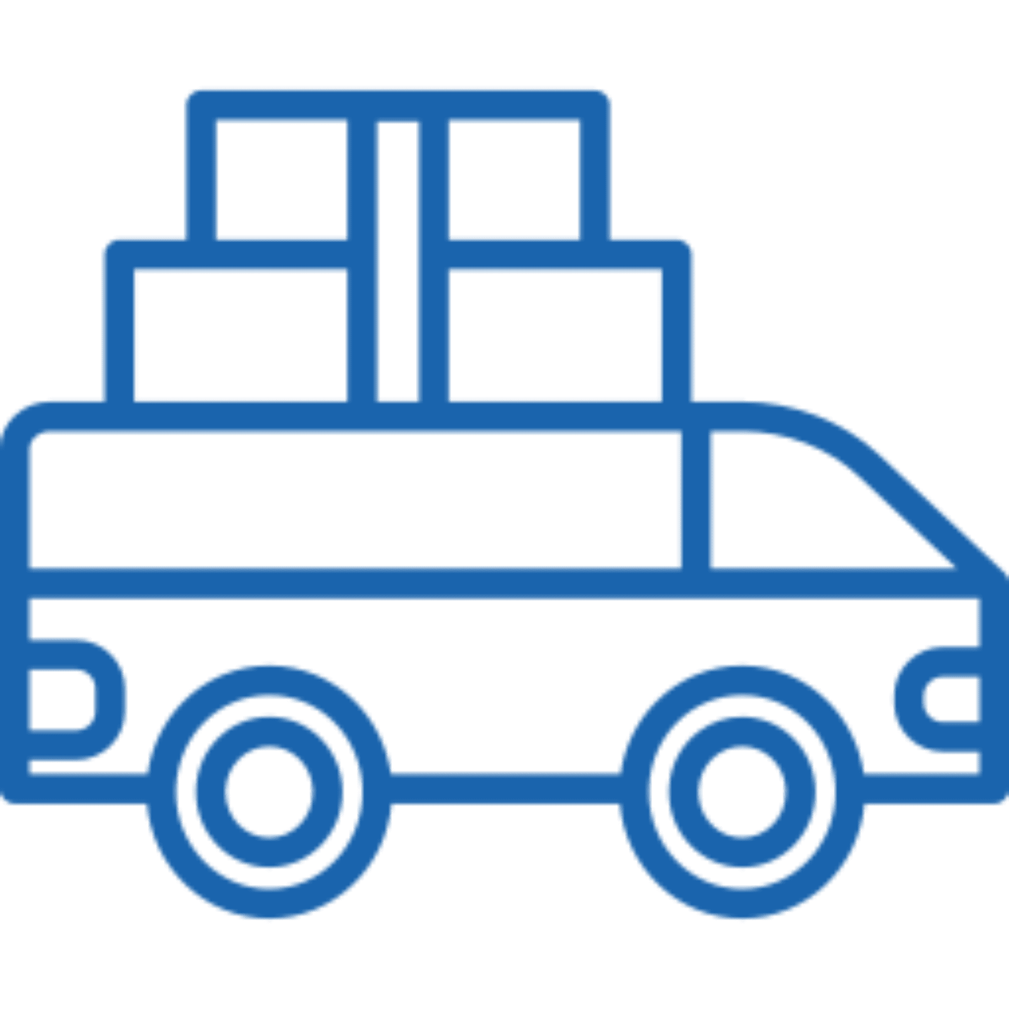 Blue delivery truck icon with packages.