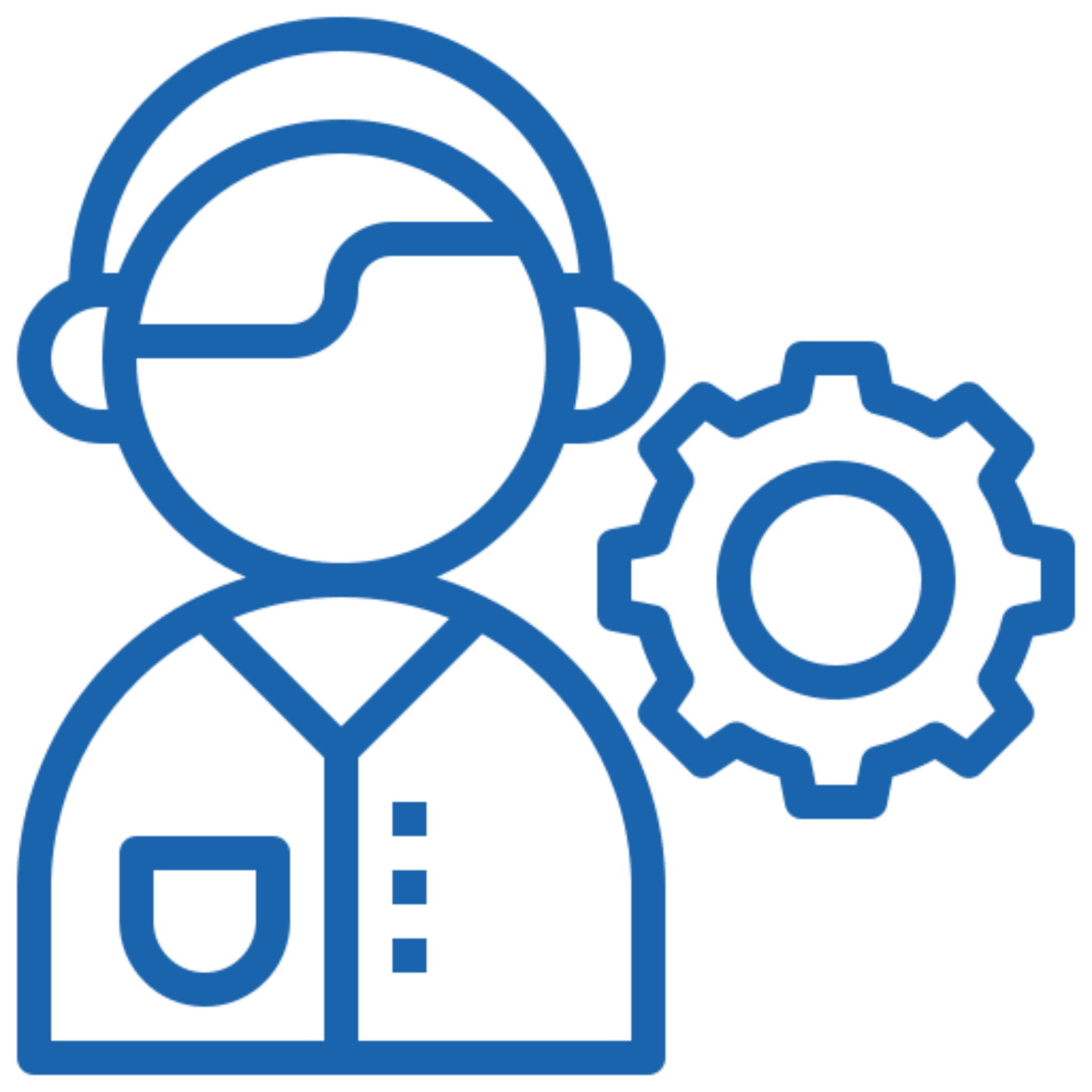 Engineer icon with gear symbol.