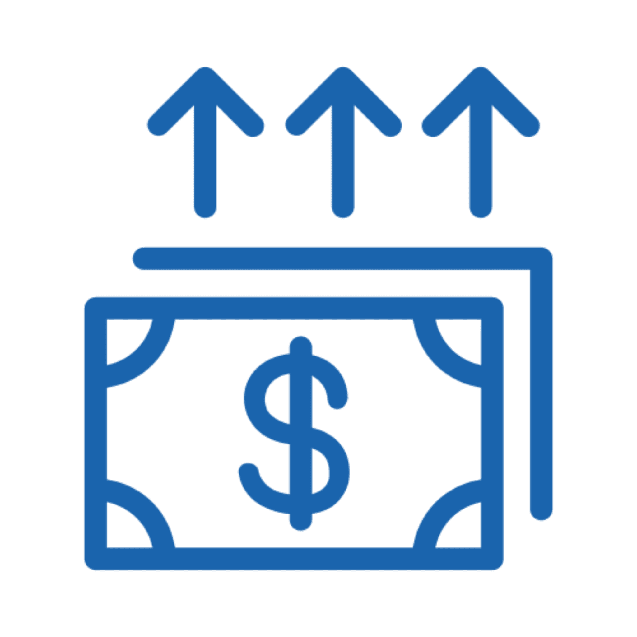 Money with upward arrows indicating growth.